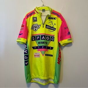 Vintage 1990s Spago Pro Cycling Italian Jersey XXL Los Angeles Kings SMS Santini